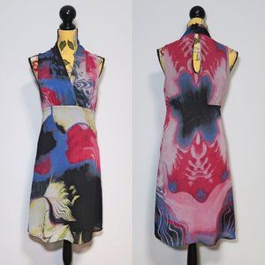 St-Martins Multicolor  Empire Waist Midi Dress Size 38